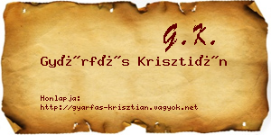 Gyárfás Krisztián névjegykártya